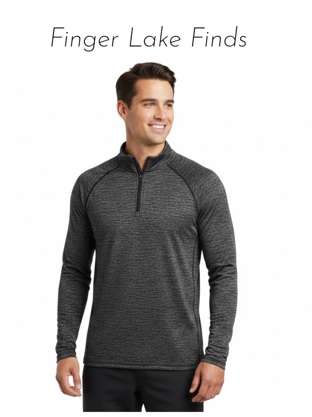 NWT Old Navy Black Heather Quarter-Zip Pullover, XXL